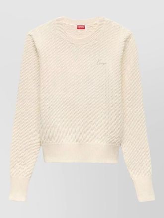 Kenzo crew neck silk nylon textured knit top