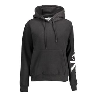 Calvin Klein Zwarte hoodie met print en logo - Dames - Hoodies - Zwart - L - Hoodies & sweatvesten