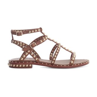 Ash Flat Sandals, female, Brown, Size: 10 US Studded Suede Sandals