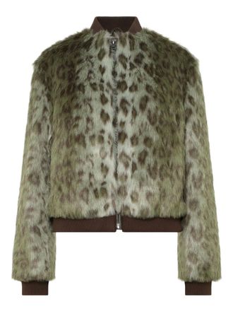 Unreal Fur Foliage animal-print jacket - women - Artificial Fur/Polyester/Elastane/Polyester/Fabric - S - Green