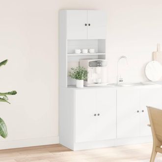Berkfield Home Kitchen Cabinet White 60x50x180 cm Engineered Wood | Size: 60 x 50 x 180 cm