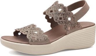 Skechers Parallel Lite - Sassy Dayz 2.0 Womens Wedge Shoes Mocha : 7.5 B - Medium, Synthetic