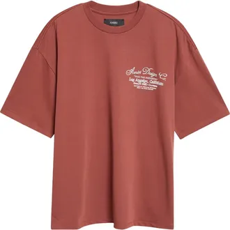 Amiri Oversize Dreamers Embroidered T-Shirt in Brick at Nordstrom, Size Xx-Large