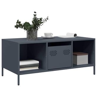 Berkfield Home Sturdy Coffee Table Anthracite 101.5x50x43.5 cm Cold-rolled Steel in Dark Grey