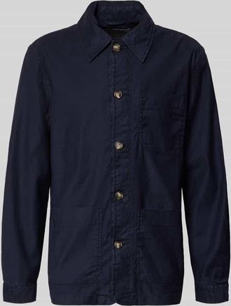 GANT Regular Fit Hemdjacke aus Leinen-Mix in Marine, Gr&ouml;&szlig;e XXXL