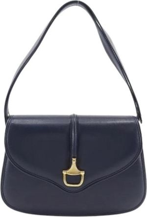 Gucci Pre-owned Vintage Schoudertas - Dames - Vintage Schoudertas - Blauw - ONE Size - Leer - Vintage