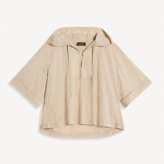 Le Mont St Michel Womens Crazy Vareuse Hooded Jacket In Beige