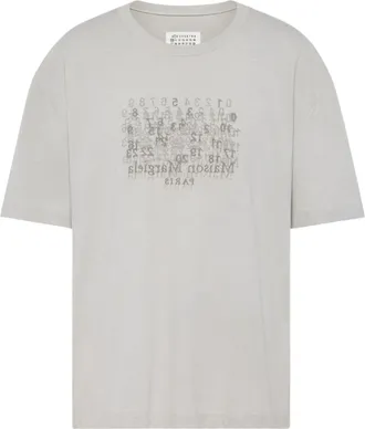 Maison Margiela Light Grey Boxy Numerical T-Shirt