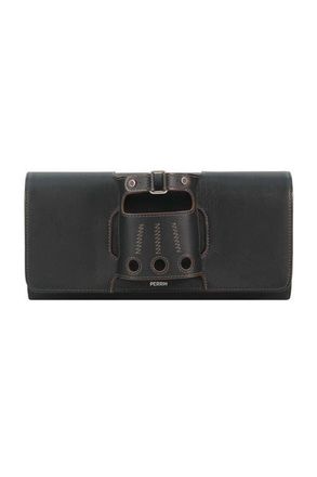 Perrin Paris Le Cabriolet Homme Clutch in Black Grain W/Espresso Trim at Nordstrom