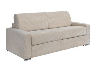 Vente-Unique Vente-unique - Divano Letto 4 Posti A Ribalta Posto Letto 160 Cm Materasso 14 Cm In Velluto Coste Beige - Calito