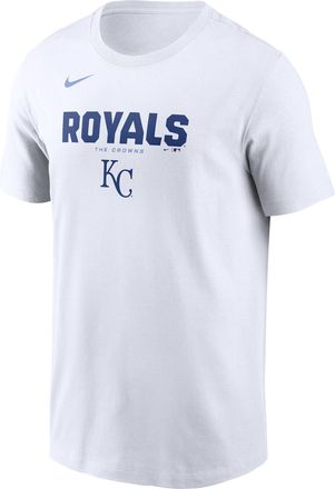 Nike Kansas City Royals Bold Team Name Nike Mens MLB T-Shirt in White | N19910AROY-D31