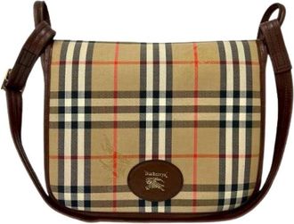 Burberry Pre-owned Cross Body Bags, female, Brown, Size: ONE SIZE Pre-owned Canvas shoulder-bags