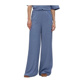 Est'seven Dames, Broeken, Blauw, Maat: L Viscose