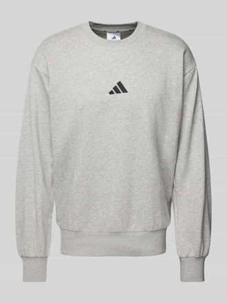 adidas Sweatshirt mit Label-Stitching in Hellgrau, Größe XXL