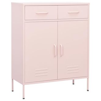 vidaXL Vidaxl - Armario De Almacenamiento Acero Rosa 80x35x101,5 Cm
