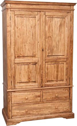 Biscottini International Armario Country De Madera Maciza De Tilo Acabado Con Efecto Natural 120x59x197 Cm