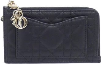 Dior Black Leather Coin Purse/Coin Case (Pre-Owned)