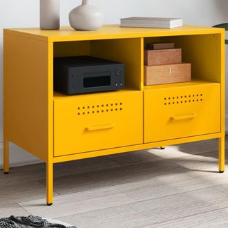 Berkfield Home TV Cabinet Mustard Yellow 68x39x50.5 cm Steel