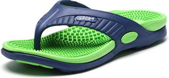 Generic Mens Flip-Flop Anti-Slip Lightweight Beach Slippers Solid Color House Shoes For Men Uk Utilitarian Breathable Sporty Slipper Comfy Flat Bathroom Shoe 