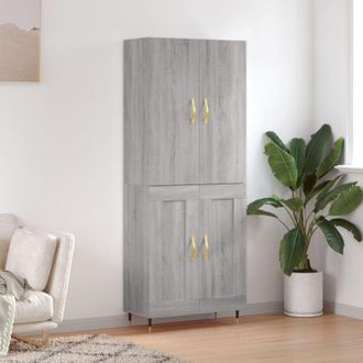 vidaXL Furniture Limited - Aparador alto madera contrachapada gris