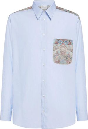 Pierre-Louis Mascia Alorhi Tapestry-Print Shirt - Dames - Overhemden - Blauw - XS - Katoen - Overhemden