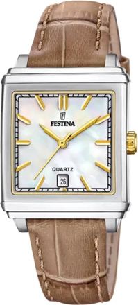 Festina On The Square Horloge - Dames - Horloges - Bruin - ONE Size - Leer - Accessoires