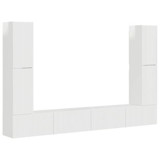 vidaXL Conjunto De Mueble De Tv 8 Pcs Brillante Madera De Ingenier&iacute;a Vidaxl