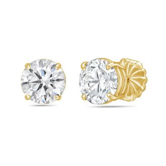 Diana M. Jewels 14KT ROSE GOLD LAB GROWN DIAMOND ROUND STUDS WEIGHING 10.00 CTS TW IN A 4 PRONG SETTING