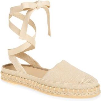 Rothy's The dOrsay Ankle Tie Espadrille Flat in Seashell at Nordstrom, Size 10.5