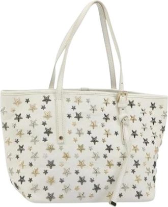 Jimmy Choo London Pre-owned Tote Bag - Dames - Vintage Shopper - Wit - ONE Size - Leer - Vintage