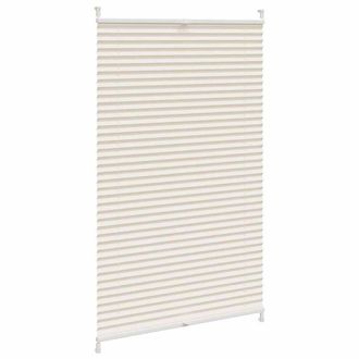 Berkfield Home Plisse Blind 90x125cm Creme in Cream | Size: 90x125 cm