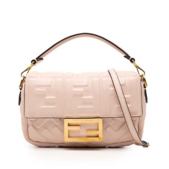 Fendi Pre-owned Fendi Mini Zucca Embossed Leather Baguette Satchel 8BS017 A72V 209 10428