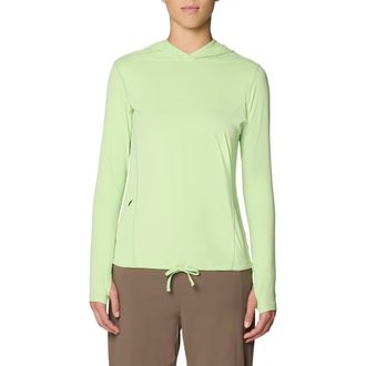 Mountain Hardwear Crater Lake Long Sleeve UPF 50+ Hooded T-Shirt in Frozen In Lime at Nordstrom, Size X-Large