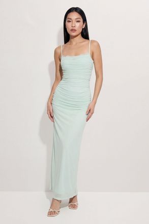 Misspap Womens Premium Tulle Lace trim Maxi Dress - Mint - Size 12 UK
