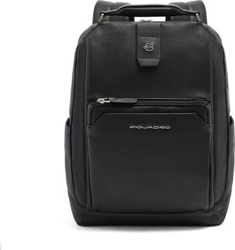 Piquadro Leren reistassenrugzak voor 14-inch laptop - Heren - Rugzakken - Zwart - ONE Size - Leer - Tassen
