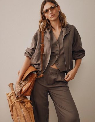 Fynch-Hatton Womens Soft twill pants in truffle brown - Size: 20