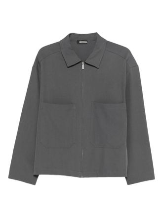 Imperial patch-pocket zip-up shirt - Grey