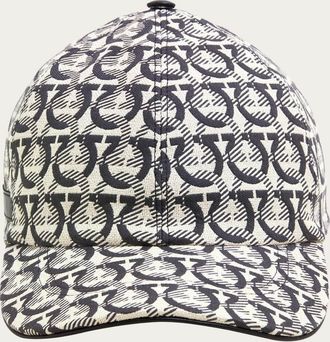 Ferragamo Uomo Cappellino in cotone Gancini Beige