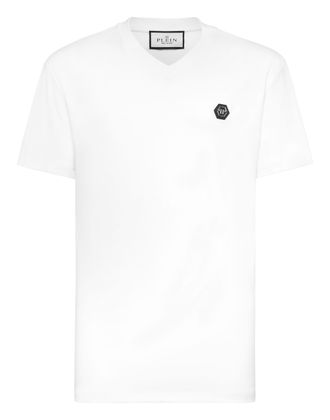 Philipp Plein Basic V-Neck T-Shirt Hexagon