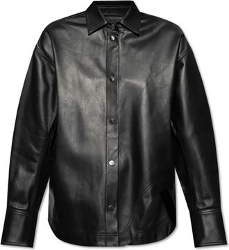 The Attico Leren Overhemd - Dames - Overhemden - Zwart - M - Leer - Overhemden