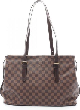 Louis Vuitton Brown Coated Canvas Leather Tote Bag (Pre-Owned)