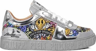 Philipp Plein Lo-Top Sneakers Smile - unisex - Sneakers - Veelkleurig - 35 EU - Denim - Schoenen