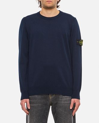 Stone Island Dark Blue Logo Sweatshirt