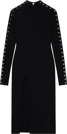 Stella McCartney Stella McCartney, Midi Dresses, female, Black, Size: S Studded Knit Dress