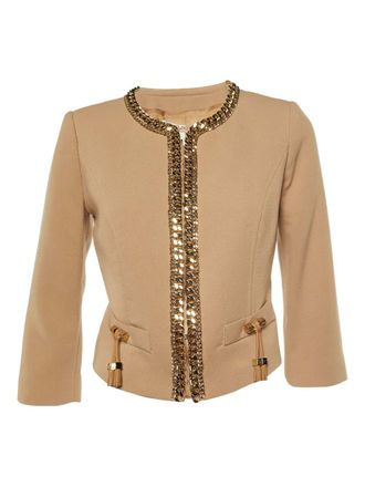 Elisabetta Franchi chain-link trim jacket - Neutrals
