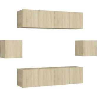 vidaXL Vidaxl - Juego De Muebles De Sal&oacute;n 6 Piezas Roble Sonoma