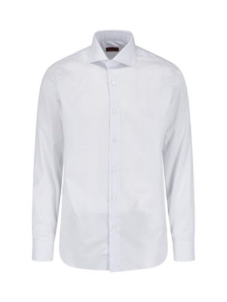 Barba Pinstripe Long-Sleeve Tailored Formal Shirt