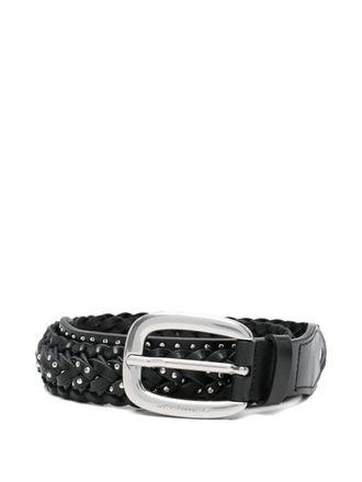 Golden Goose Braided Houston Washed Leather With Micro Studs Belt