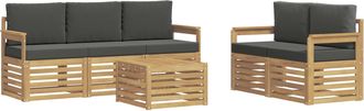 vidaXL Conjunto De Sof&aacute;s De Exterior 6 Uds. Blanco Y Antracita Vidaxl