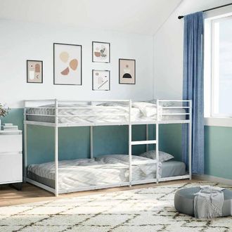 Berkfield Home Breathable Bunk Bed without Mattress White 80x200 cm Steel